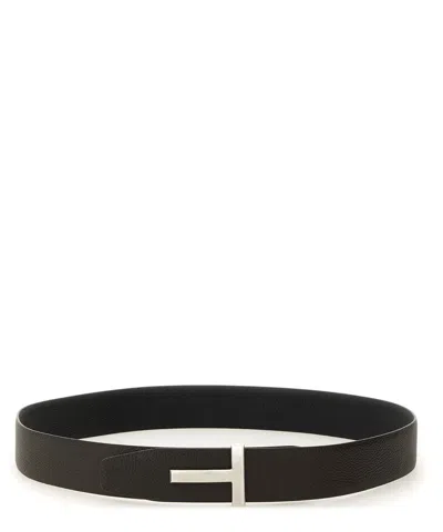 Tom Ford Reversible Belt In Black