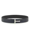 Tom Ford Reversible Calf Leather Belt In Black