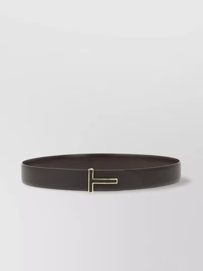 Tom Ford Brown Logo Reversible Belt