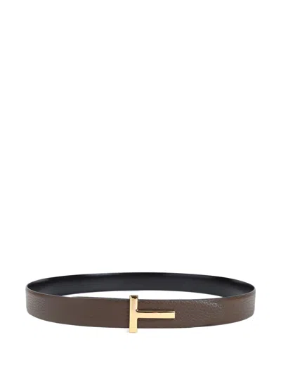 Tom Ford Reversible Belt With Logo Plaque