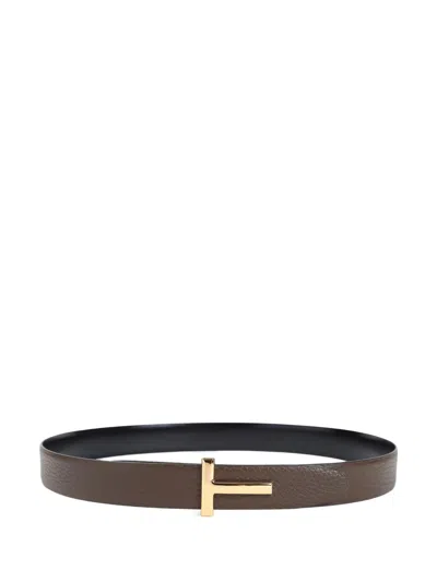 TOM FORD REVERSIBLE BELT WITH LOGO PLAQUE