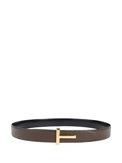 TOM FORD TOM FORD REVERSIBLE BELT WITH LOGO PLAQUE