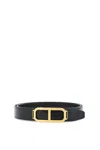 Tom Ford Shiny Printed Goat Stadium T Belt 30 Mm In Black