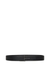 Tom Ford Black Calf Leather T-buckle Belt In Black