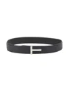 Tom Ford Reversible Calf Leather Belt In Black