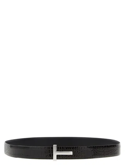 TOM FORD REVERSIBLE CROCODILE LEATHER BELT