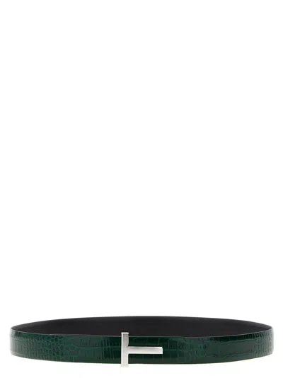 TOM FORD REVERSIBLE CROCODILE LEATHER BELT