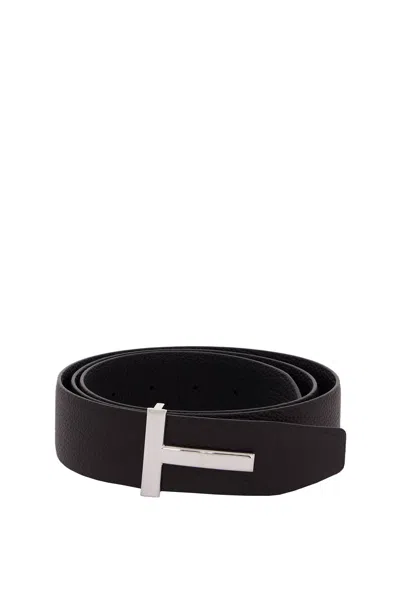 Tom Ford Reversible Grain Leather T Belt