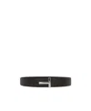 Tom Ford Reversible Logo Belt In Black