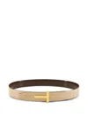Tom Ford Reversible T-buckle Leather Belt In Gold