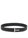 Tom Ford Logo Reversible Belt Belts Multicolor In Black