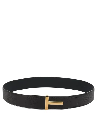 Tom Ford Reversible T Icon Belt - Regular Width In Brown