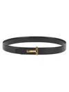 Tom Ford Logo Reversible Belt In Black
