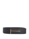 Tom Ford Reversible Tonal Embossed Logo Belt With Gold-tone Hardware In Burgundy