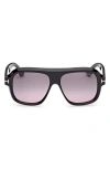 Tom Ford Rhonda 56mm Gradient Pilot Sunglasses In Black