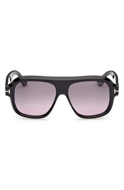 TOM FORD TOM FORD RHONDA 56MM GRADIENT PILOT SUNGLASSES