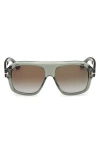 Tom Ford Rhonda 56mm Gradient Pilot Sunglasses In Green