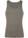Tom Ford Textured Ribbed Sleeveless Vest In Brown