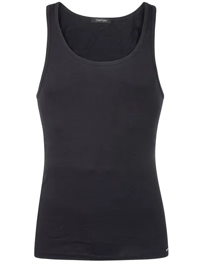 Tom Ford Rib Vest In Blue