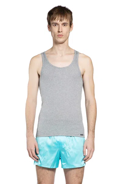 Tom Ford Rib Vest In Gray