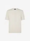 Tom Ford Ribbed Buttoned T-shirt In Neutral