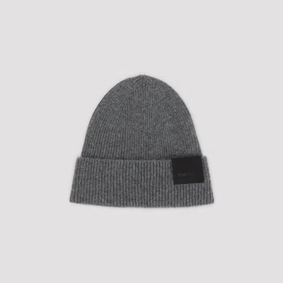 Tom Ford Ribbed Cashmere Hat In Grey