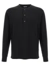 Tom Ford Ribbed Cotton T Shirt In Black