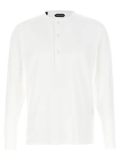 Tom Ford Cotton Stretch T-shirt Long Sleeves In White