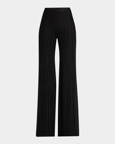 Tom Ford Ribbed Flare Pull-on Pants In Black