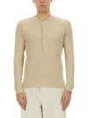 Tom Ford Mens Beige Ribbed Long-sleeve Cotton And Modal Henley Top