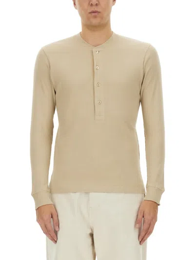 TOM FORD TOM FORD RIBBED "HENLEY" T-SHIRT