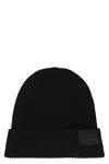 Tom Ford Mens Black Logo-patch Ribbed Cashmere-knit Beanie Hat In Black
