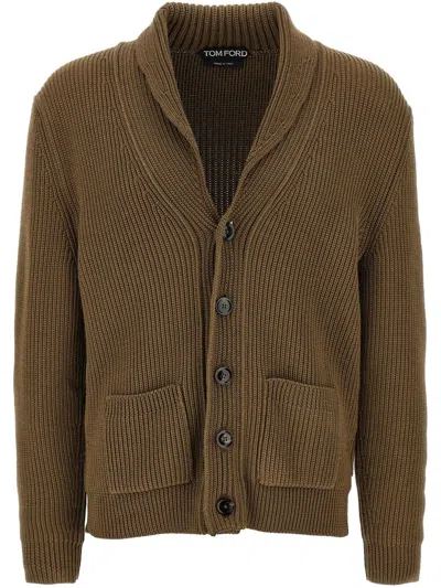 TOM FORD RIBBED-KNIT CARDIGAN