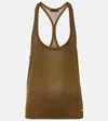Tom Ford Ribbed-knit Crêpe Jersey Tank Top In Brown