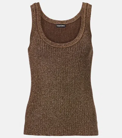 Tom Ford Top Aus Rippstrick In Gold