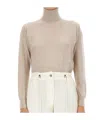 Tom Ford Turtleneck Long-sleeved Knit Jumper In Beige