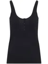 Tom Ford Cotton Blend Rib Jersey Tank Top In Black