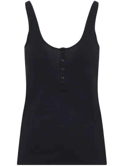 Tom Ford Cotton Blend Rib Jersey Tank Top In Black