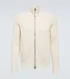 Tom Ford Mens White Roll-neck Zip-through Wool Cardigan In Chalk