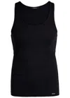 Tom Ford Ribbed Logo Jersey Tank In Black