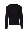Tom Ford Mens Black Henley Ribbed Relaxed-fit Cotton-blend T-shirt In Black