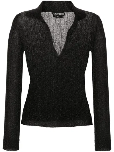 Tom Ford Ribbed Lurex Polo Shirt