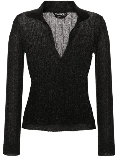 Tom Ford Ribbed Lurex Polo Shirt