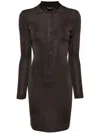 Tom Ford Ribbed Mini Dress In Brown