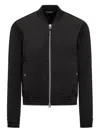 Tom Ford Ribbed-panel Zip-front Bomber Jacket In Black
