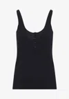 Tom Ford Cotton Blend Rib Jersey Tank Top In Black