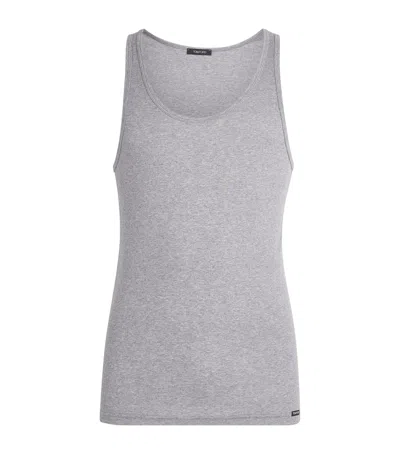 Tom Ford Ribbed Tank Top In Grey