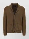 Tom Ford Ribbed Texture Shawl Collar Front Pockets
