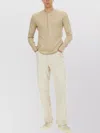 Tom Ford Mens Beige Ribbed Long-sleeve Cotton And Modal Henley Top
