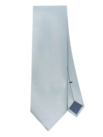 Tom Ford Ribbed Tie In Blue